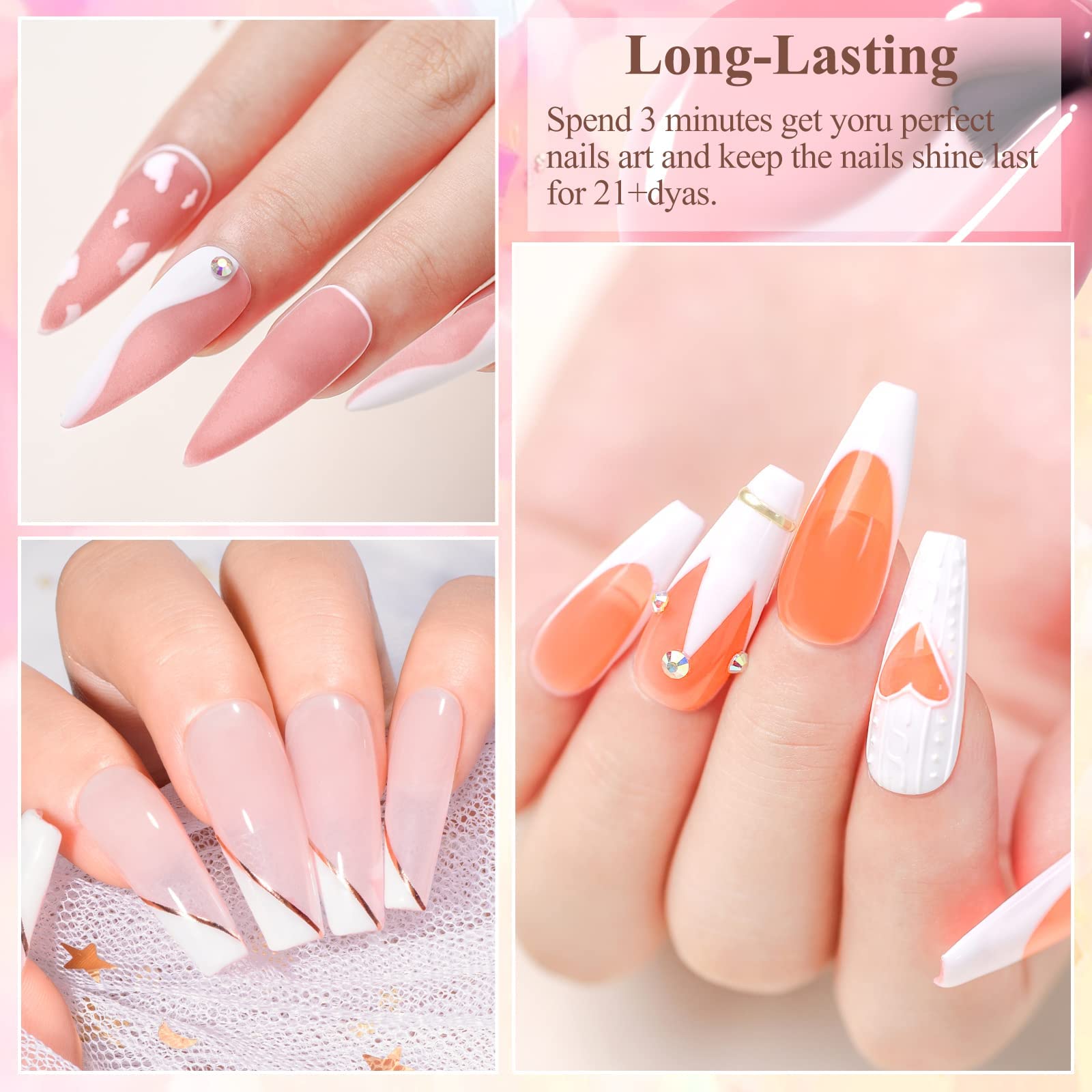 Amazon | MTSSII ジェリージェルネイルセット、12色半透明ピンク