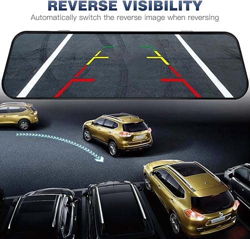 Miniatura 5 de Espejo de cámara de tablero con pantalla táctil de 10 pulgadas con cámaras delanteras y traseras 1080P, visión nocturna, conectividad WiFi y cámara