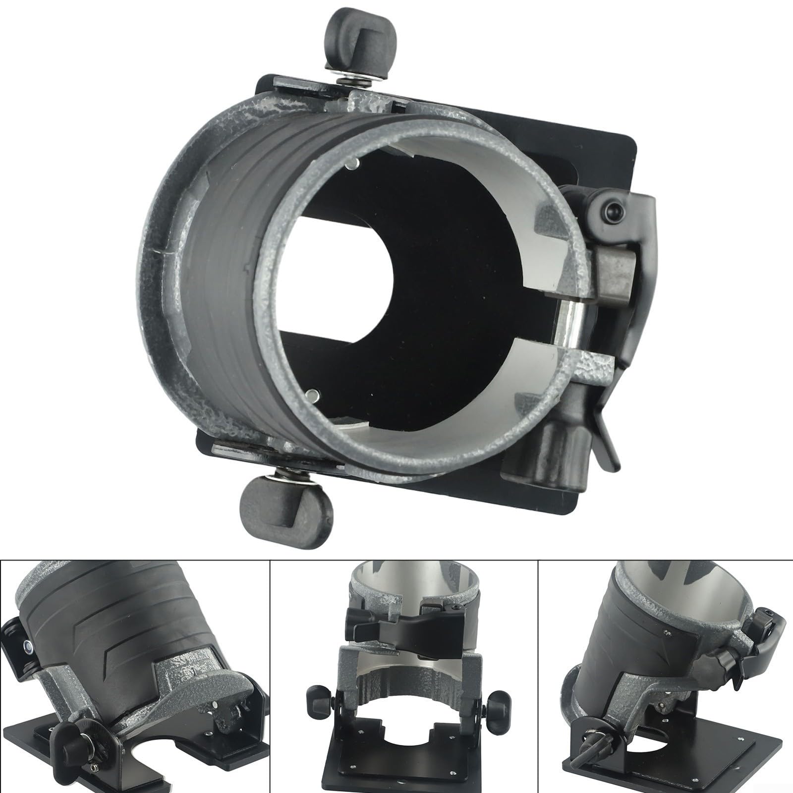 Base inclinable en aluminium réglable de -30 à 45 degrés pour couper les stratifiés et le travail du bois compatible avec l'outil électrique RT0700C DRT50 3709 370