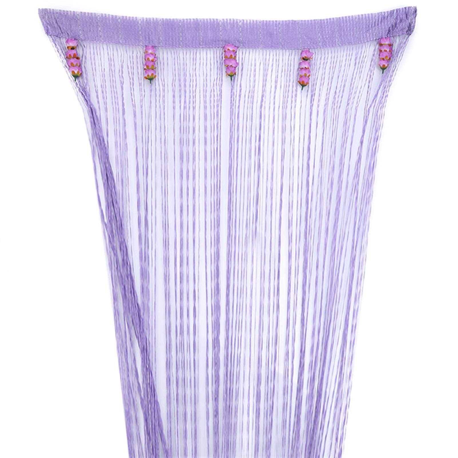 Rideau à fil rose pastel en polyester pour salon design et moderne