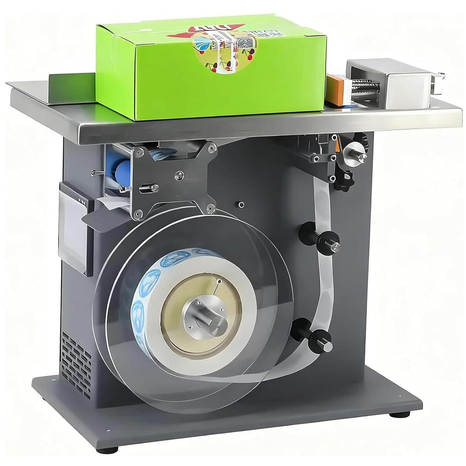 Etichettatrice automatica, etichettatrice angolare a 90°, controllo PLC, precisione ±0,5 mm, etichettatrice pelabile per cosmetici, imballaggi elettronici