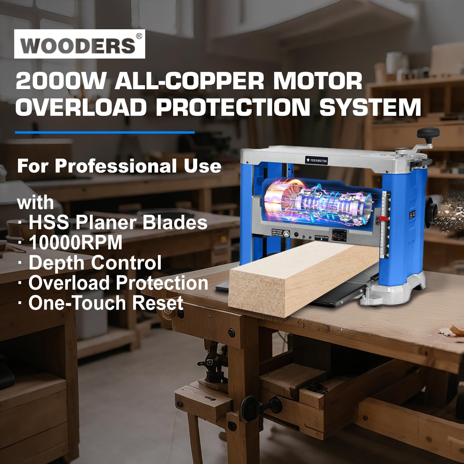 13" Benchtop Thickness Planer - Powerful Woodworking Tool -2 13" Benchtop Thickness Planer - Powerful Woodworking Tool -2