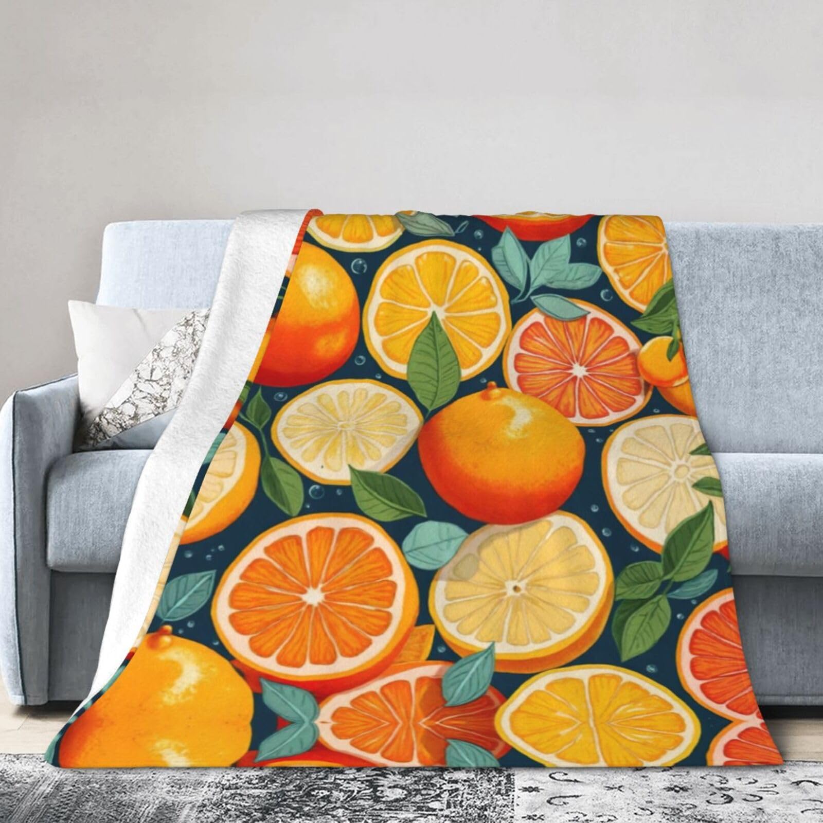 Couverture voyage flanelle agrumes pour des moments cocooning
