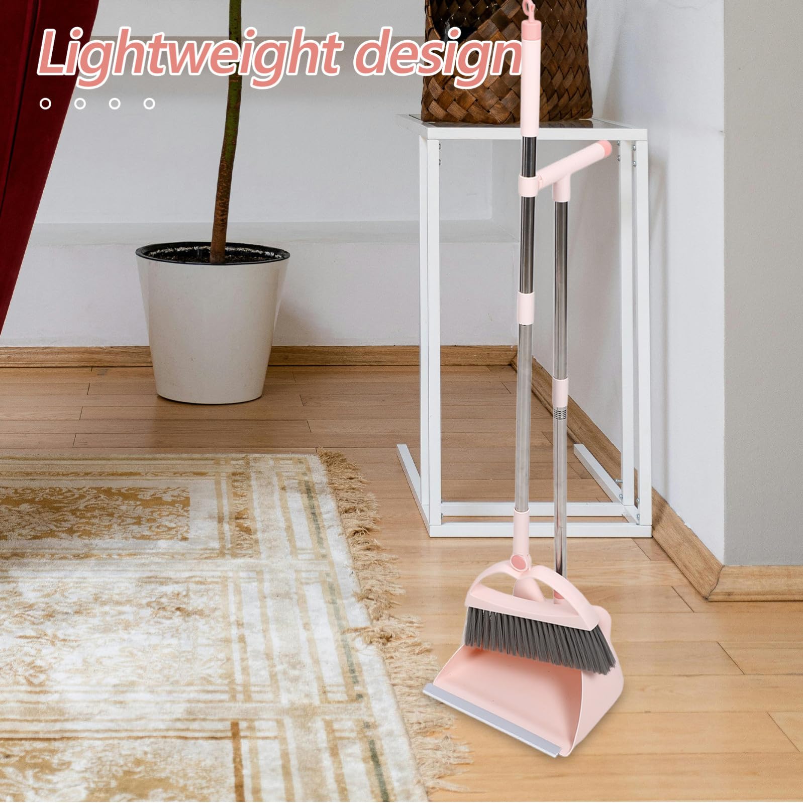 Set Scopa e Paletta per Pulizia Casa per Design Leggero e Superficie Liscia, Kit per attività di Pulizia in Famiglia e Asilo