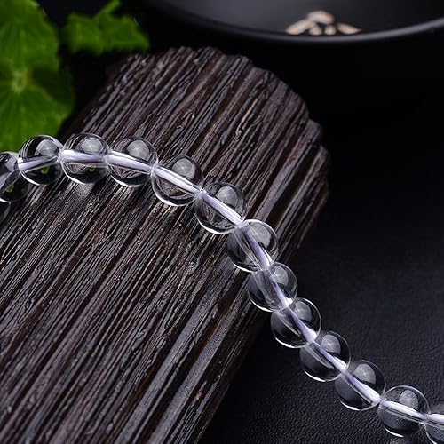 Miniatura 5 de 99 cuentas de cuarzo de cristal blanco transparente de 0.315 pulgadas para hacer joyas, piedras preciosas naturales, cuentas redondas sueltas de