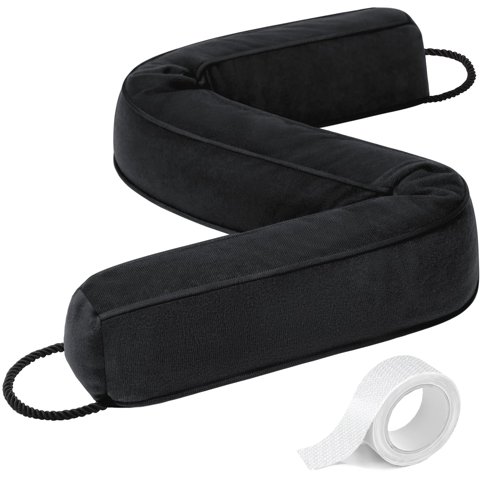 Comfyanno 38” Weighted Under Door Draft Stopper, Heavy Weight 2.2lb, Fits Large Door Gap up to 3”, Block Cold Air Draft from Bottom Door, Fits Front, Bedroom, Interior Door, Easy to Install, Black