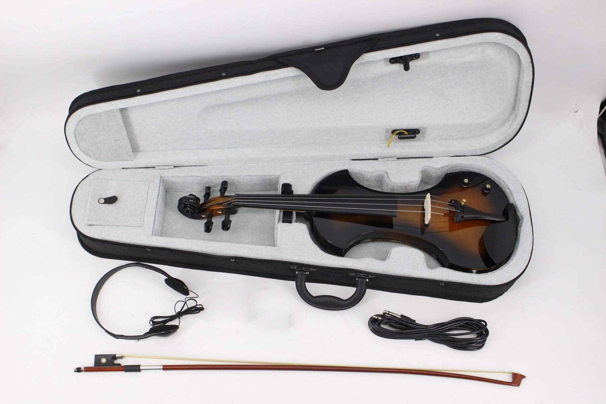 Violino Dimensioni 4/4 Con Corde Per Arco Per Studenti Principianti Elettrico In Legno Massello Con Arco Per Custodia(B)
