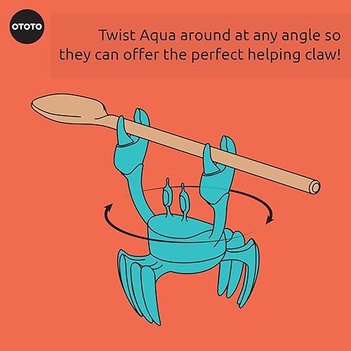 Miniatura 7 de OTOTO Aqua the Crab - Soporte de silicona para utensilios de cocina y parrilla, sin BPA, resistente al calor, soporte antideslizante para cucharas