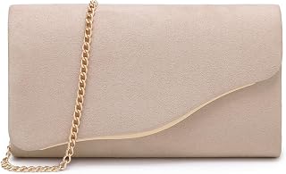 Dasein Women's Faux Suede Evening Clutch Purse, Formal Handbag