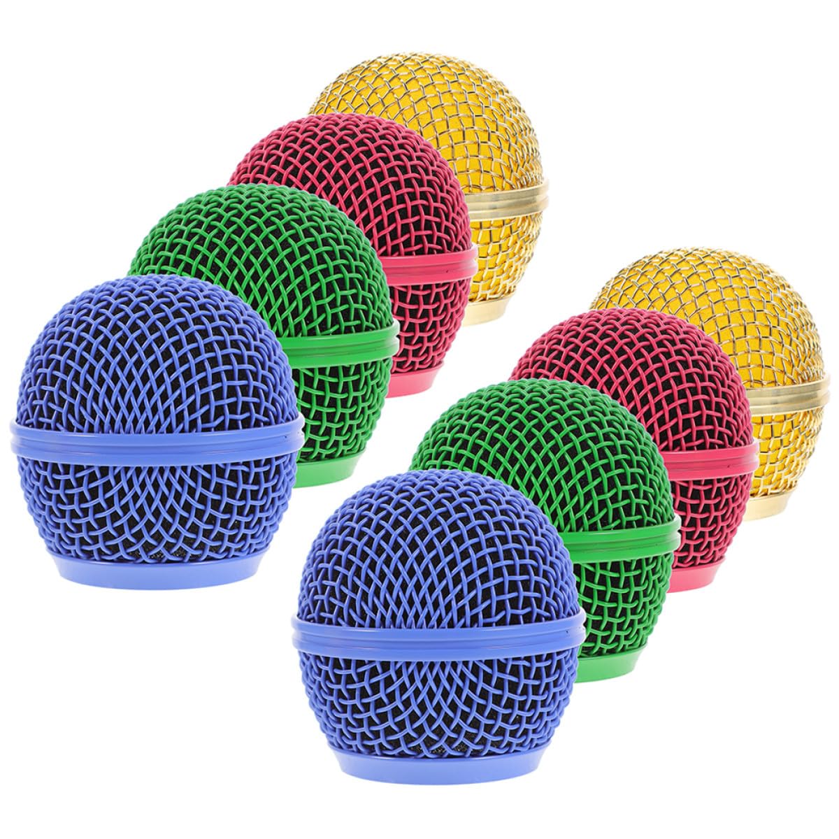 Rejilla de Micrófono Malla de Repuesto 8 Piezas Colores Oro, Rosa, Verde y Azul para Accesorios de Micrófono Inalámbrico, Protección y Mejora de Sonido en Instrumentos Musicales