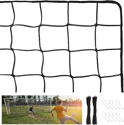 Soccer Net, Soccer Barrier Net,Heavy Duty Nylon Netting Easy to Install Nylon Soccer Practice Sports Netting for Basketball, Hockey and Football
