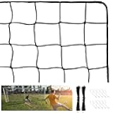 Soccer Net for Backyard, Open Goal Soccer Nets for Kids, Sports Netting for Football Practice Training/Basketball/HockeyTennis/Backstop Accessories 15x20ft (Installation Rope Included)