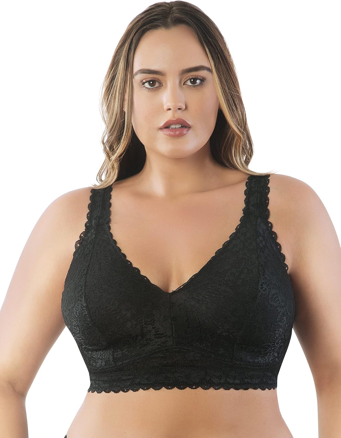 PARFAIT Adriana P5482 Women's Curvy and Full Bust Supportive Wire-Free Lace Bra