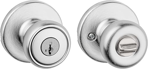 Miniatura 18 de Kwikset Tylo Pomo de puerta sin giro, manija de un solo lado para armarios, puertas dobles francesas y despensa, pomo interior de presión/tracción