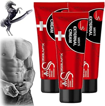 XBS Men's Energy Strength Massage Cream, XBS Xuanbse L 50ml Vitality Boost, All Night Powerful Delay, Lasting Performance Pack of 3