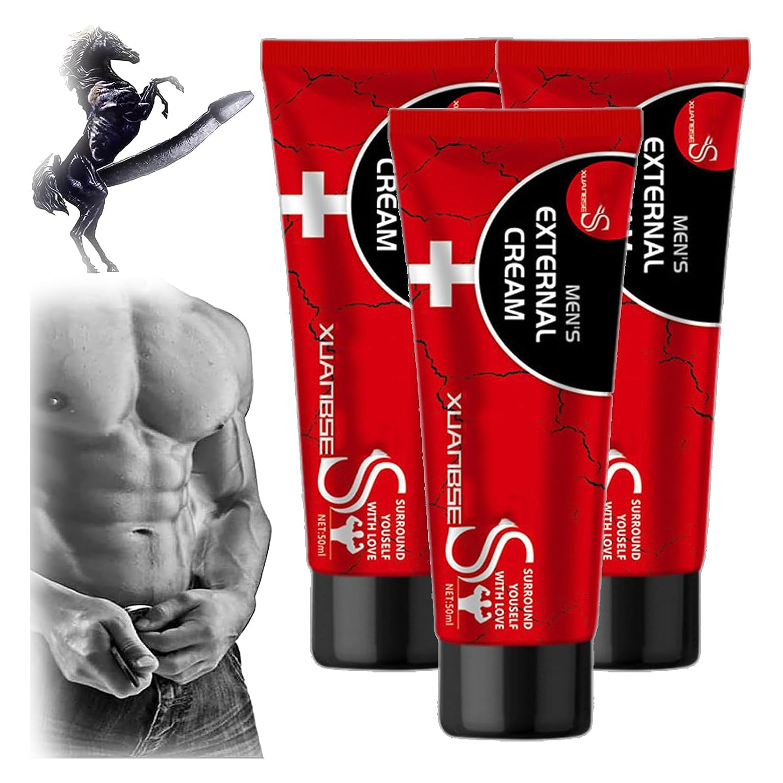 XBS Mens External Cream, Xbs Xuanbse Cream XXXL 50ML, Men's Energy Strength Massage Cream,JJLBRO Cream for Men,Long Lasting Man Tomarine Male Growth & Hardening Delay (3PC)