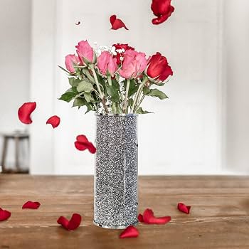 Amazon｜HMRCYTE クリスタルダイヤモンドフラワー花瓶、25.4 cm