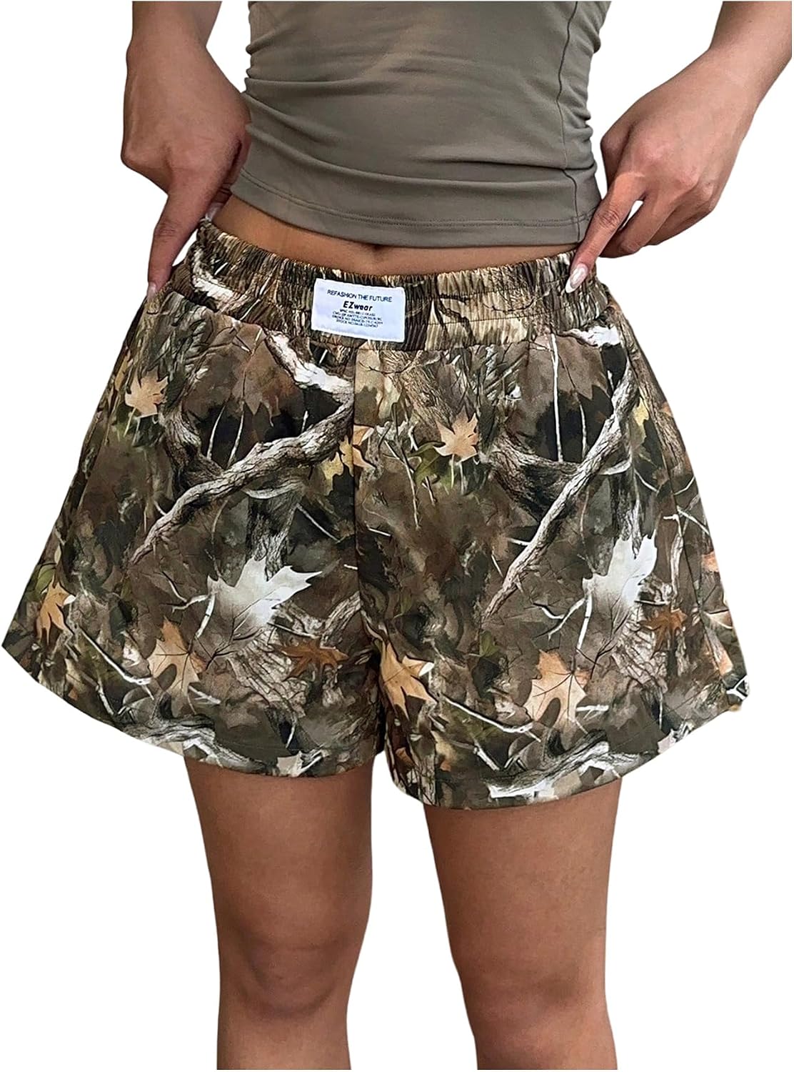 Milumia Women's Y2K Leopard Print Boxer Shorts Casual Elastic Waist Mini Shorts
