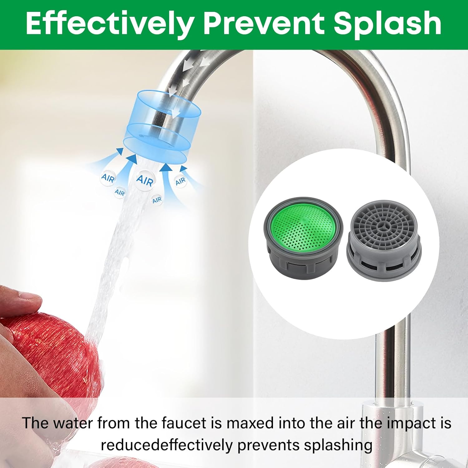 24 Pieces Aerator Tap, Sink Faucet Filters, M24 Aerator Tap with 24 Seals for Female Thread M22 Male Thread M24 for Kitchen Bathroom Taps with 1 Box