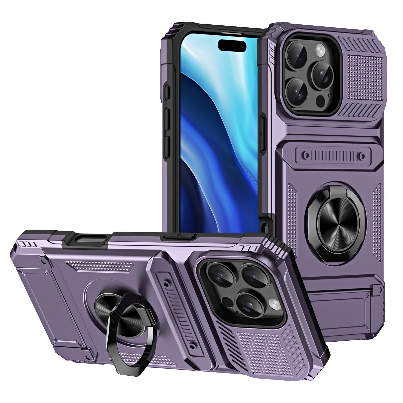 Boîtier iPhone 16 antichoc violet pour éviter les rayures d'écran
