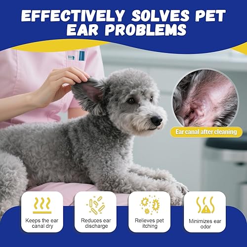 Miniatura 6 de Kit de depilación de orejas de perro, polvo de oído, juego de tijeras y pinzas de aseo de punta roma, herramienta segura para arrancar el pelo para