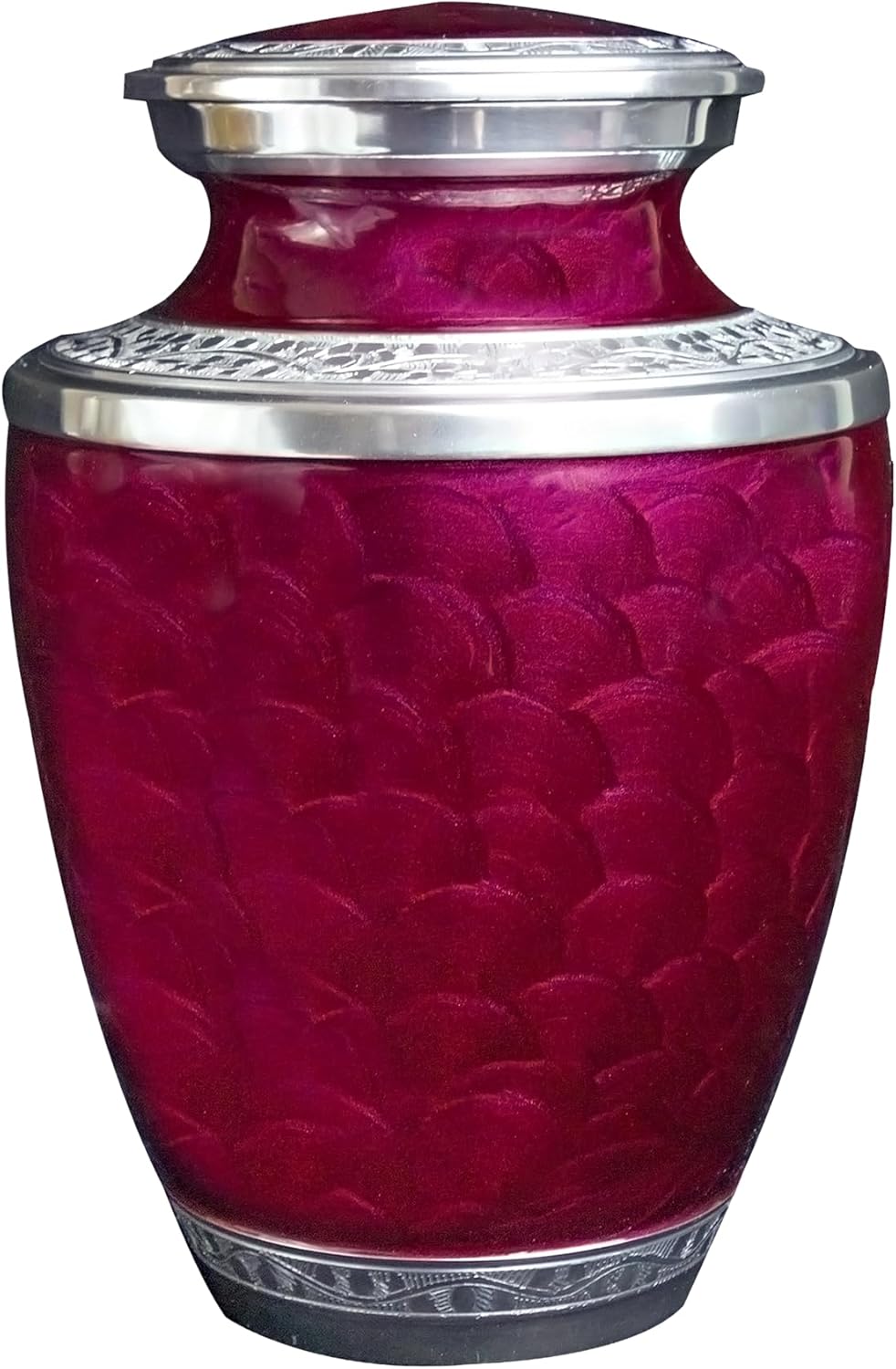 Personalized Photo Cremation Urns for Adult Human Ashes, Large Custom Engraved Picture Memorial Urn for Men and Women with Velvet Bag, Holds 230 lbs (Maroon)