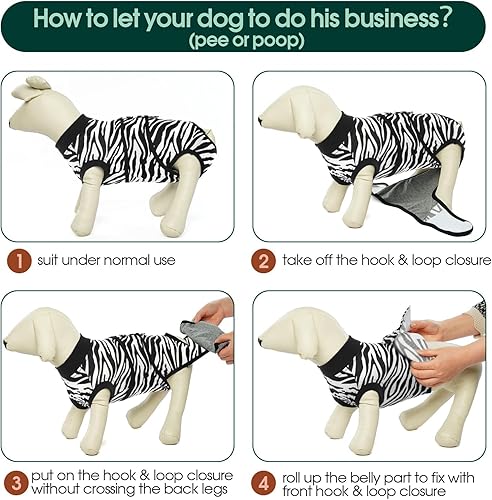 Miniatura 87 de Kuoser Traje de cirugía para perro, cómodo traje de recuperación para perros, mameluco protector posoperatorio, alternativa suave al cuello E