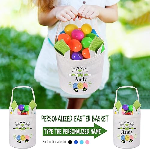Miniatura 3 de Personalized Easter Basket, Jocidea Customized Easter Baskets Personalized Easter Gifts for Kids Easter Basket Toys for Girls Easter Toys - Easter