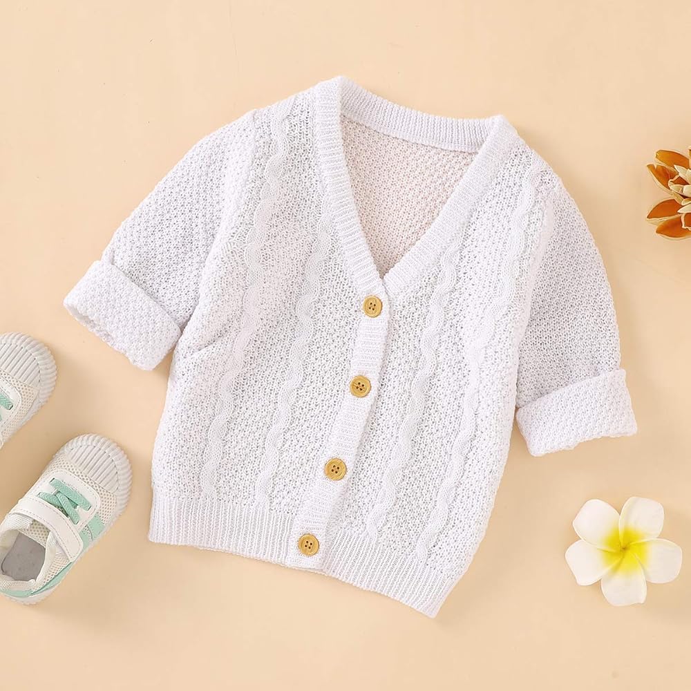 Cappotto Cardigan Bambina 1-4 Anni - Cotone Maniche Lunghe Per Primavera/Autunno - Foto 11