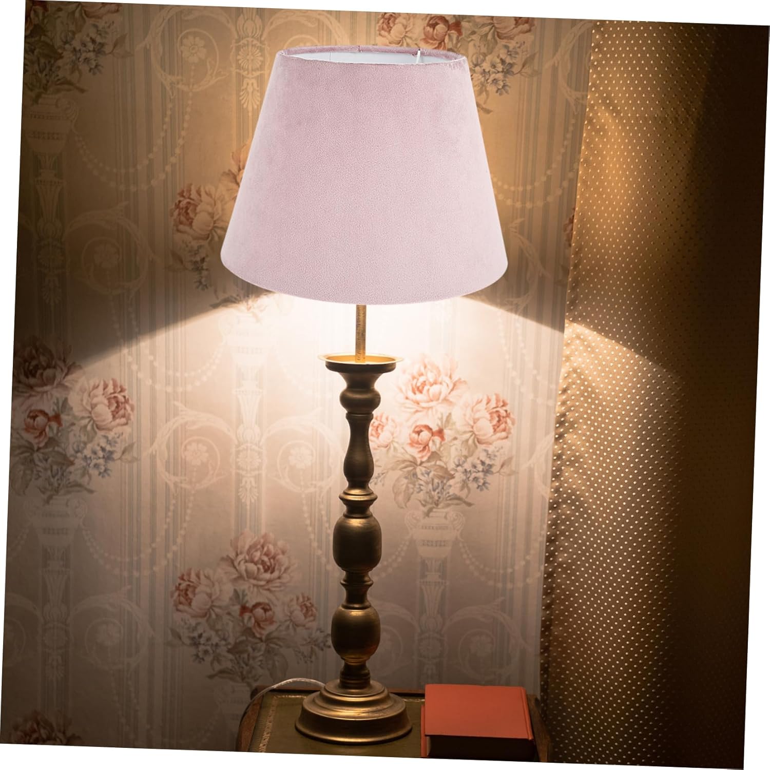 Sturdy White Table Lamp Shade Patterned Fabric Lampshade for Home Decor