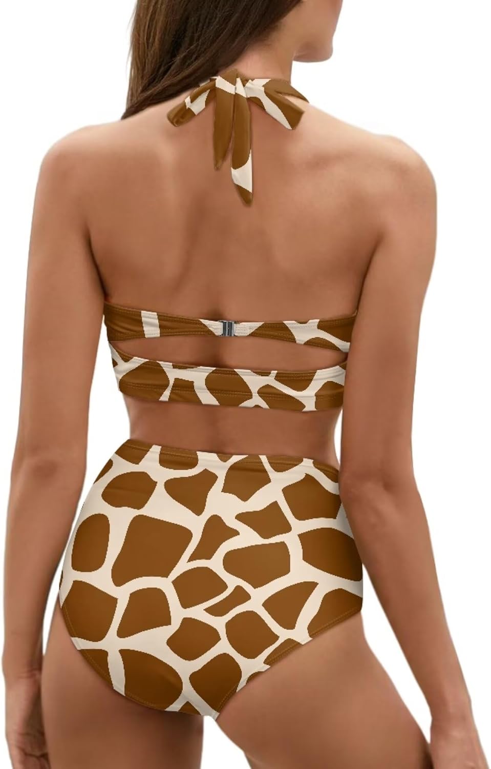 Howilath Women's High Waisted Bikini Sets Fashion Animal Print Two Piece Swimsuits High Cut Bathing Suits