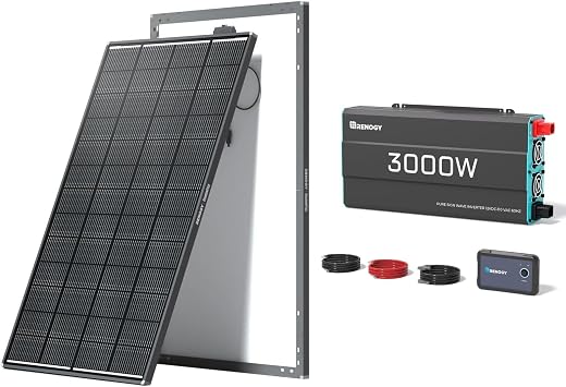 200W ShadowFlux Solar Panel + 3000W Pure Sine Wave Inverter Bundle Off-Grid Power Kit for RV, Camping & Emergency Backup
