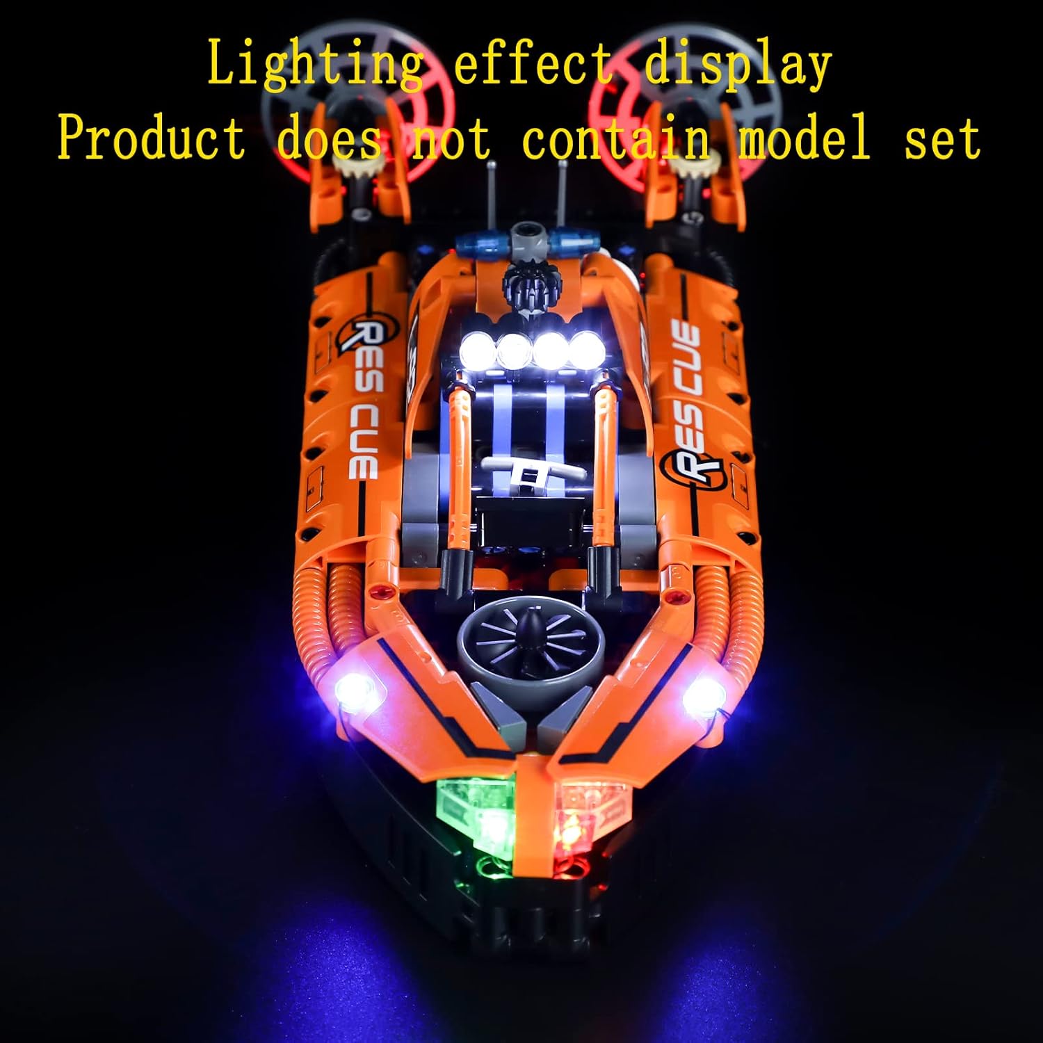 GEAMENT LED Light Kit Compatible with Lego Rescue Hovercraft - Lighting Set for Technic 42120 Building Model (Model Set Not Included)