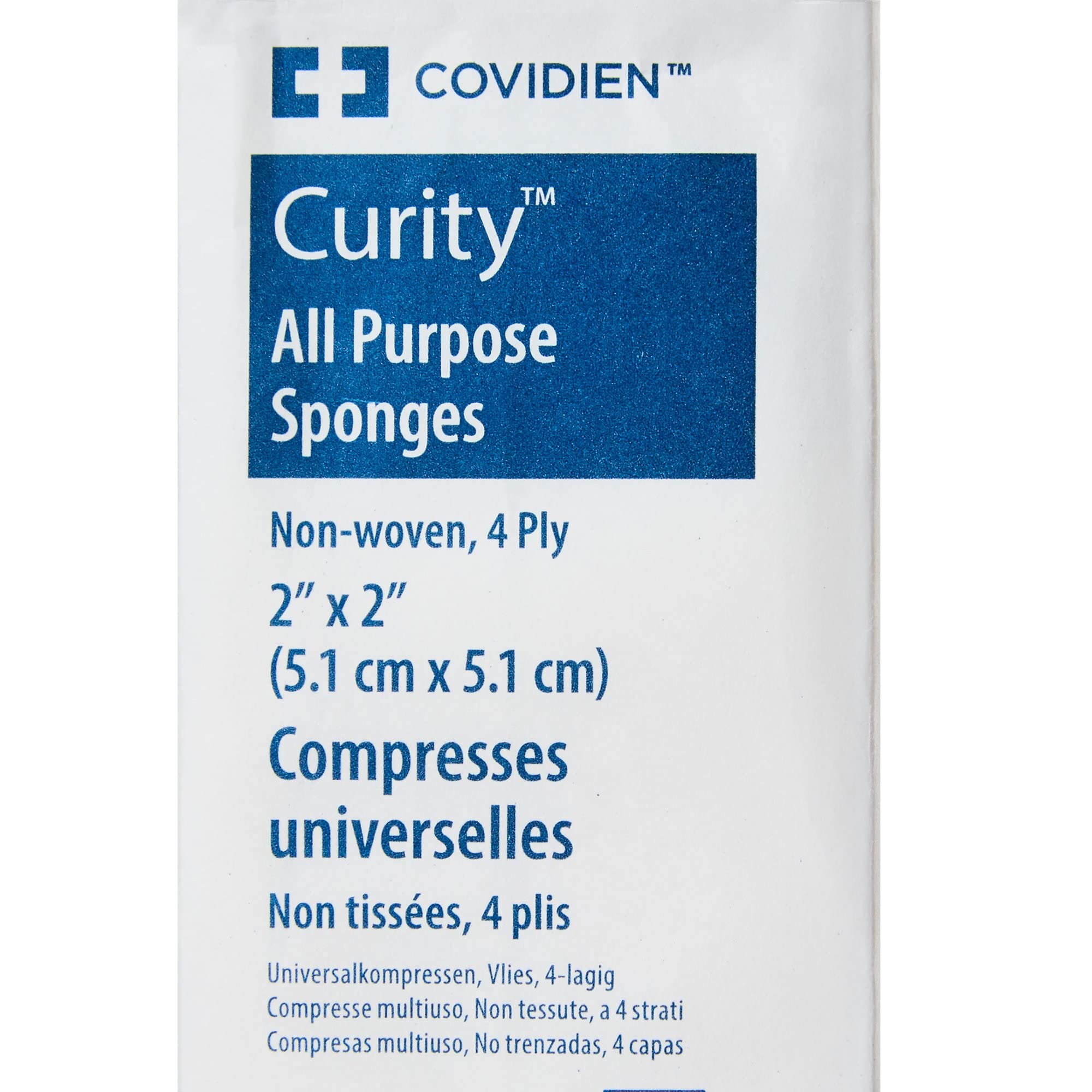 Covidien 9022 Curity Non-Woven All-Purpose Sponge, Non-Sterile, 2" x 2", 4-ply (Pack of 200) — Amazon image 3