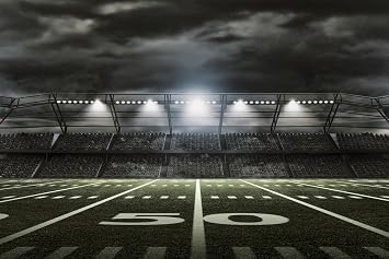 Football Stadium Poster Large Sports Field Decor 50 Yard Line Black And White American State Landscape Cool Wall Art Print Poster 36x24