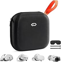 ProCase Tragetasche für Oculus/Meta Quest 3S, Meta Quest 3, Meta Quest 2, Apple Vision Pro VR Brille Tasche, Schutzhülle für VR Headset Original Kopfband und Controller Zubehör -Grau