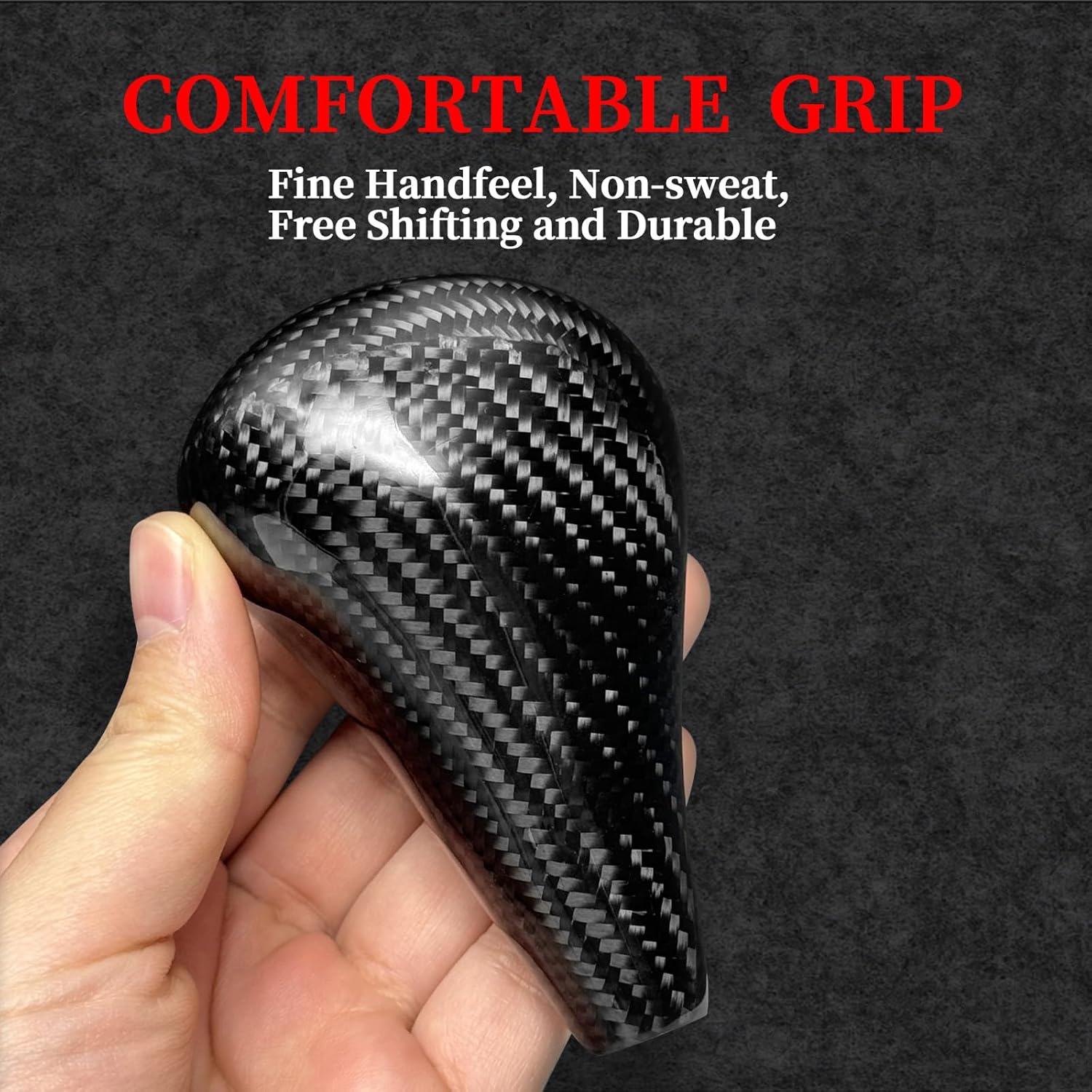 Carbon Fiber Gear Shift Knob Cover Compatible with Lexus ES300h ES350 IS250 IS300 IS350 GS300 GS350 GS430 GS450h GS460 LS460 LS600h RX350 RX450h Manual Transmission Shift Lever Knob Head Black