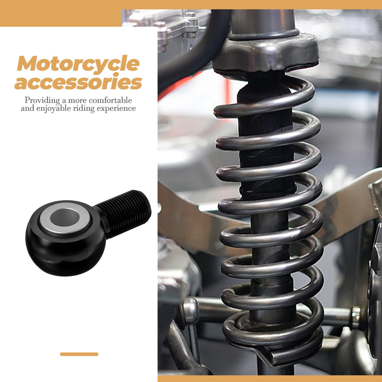 Baluue Adaptador de Amortiguador Trasero para Motocicleta en Hierro Negro Extremo Redondo, Resistente y Práctico para Mejorar la Absorción de Impactos en Motos