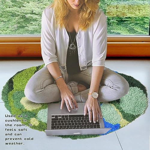 Miniatura 6 de Green Moss - Alfombra de baño con diseño de hojas para baño, microfibra absorbente de agua, estética, antideslizante, de microfibra suave, alfombra