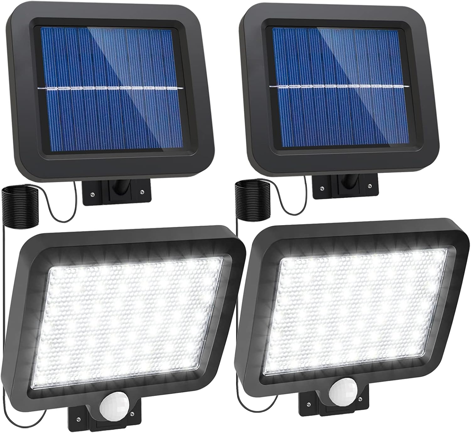 LETRY Solar Lights Outdoor Motion Sensor, LED Solar Powered Lights with 16.4Ft Pull Cord, IP65