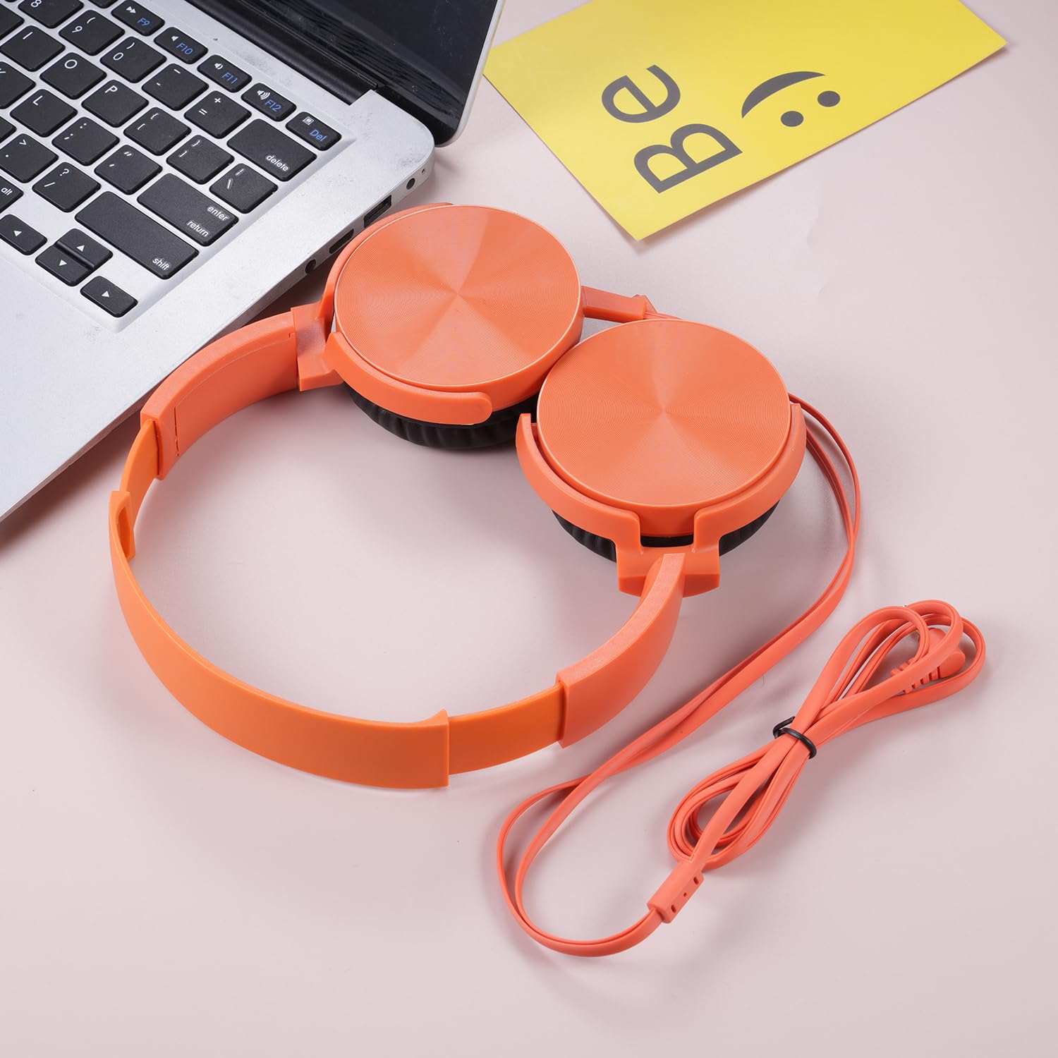 Paquete de 2 auriculares de aula para estudiantes escolares, juego de auriculares duraderos con cable para niños, adolescentes, niños y adultos (LS450, azul oscuro + naranja)