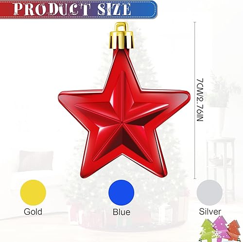 Miniatura 2 de Juego de adornos de Navidad, adornos inastillables de 2.76 pulgadas para árboles de Navidad, vacaciones, bodas, fiestas, decoración de 12 piezas