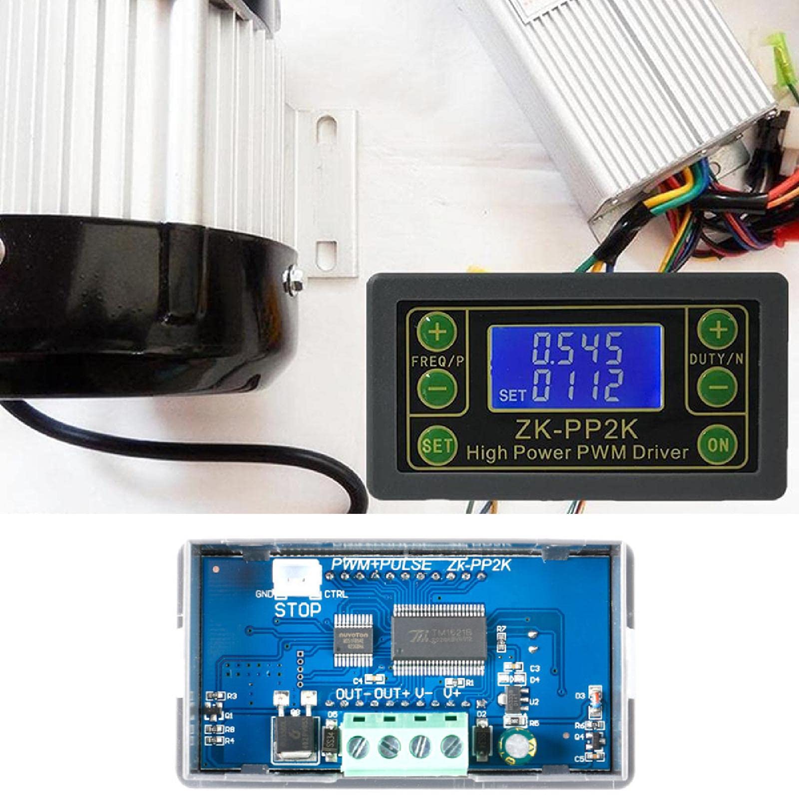 Générateur de signal ZK-PP2K, générateur de fréquence d'impulsion 1Hz ~ 150KHz Module de pilote 8A Module de cycle de fréquence d'impulsion LCD 3.3V-30V