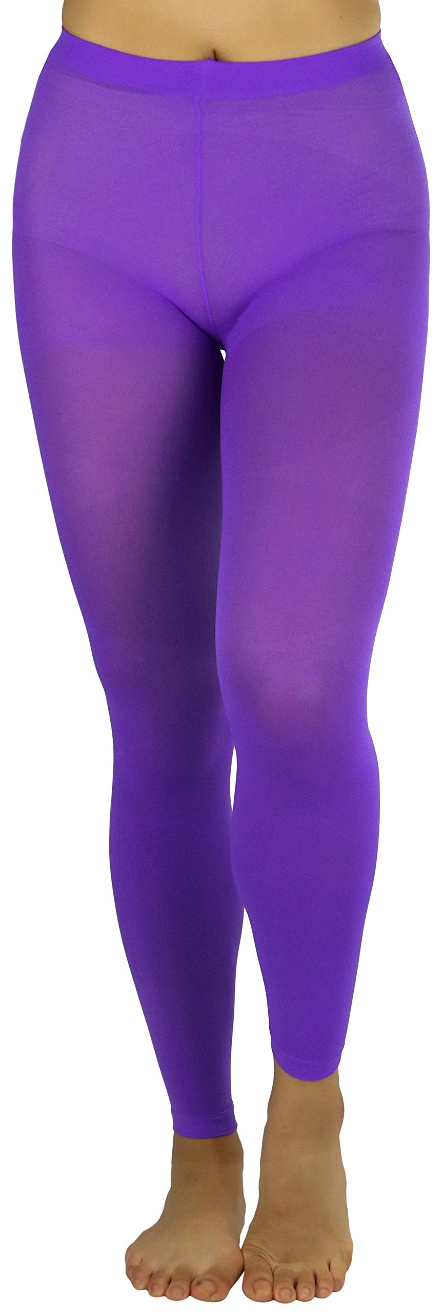 ToBeInStyle Women's Opaque Ankle Long Nylon Footless Fun Tights Pantyhose