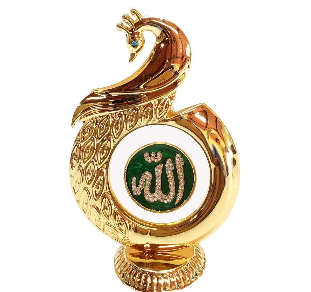 Lavanaya Silver Brand: Allah God Showpiece for Car Dashboard, Home, and Office - 7 cm x 8 cm x 16 cm, Gold, 1 Piece