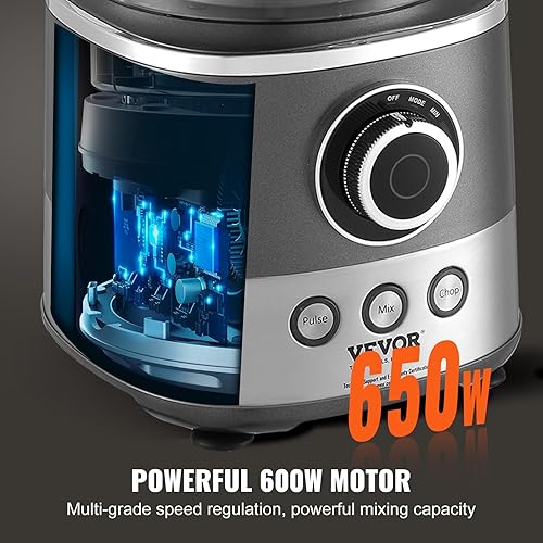 Miniatura 4 de VEVOR Procesador de alimentos, picadora eléctrica de verduras de 14 tazas con 3 ajustes preestablecidos Auto-iQ, ajuste de múltiples velocidades de