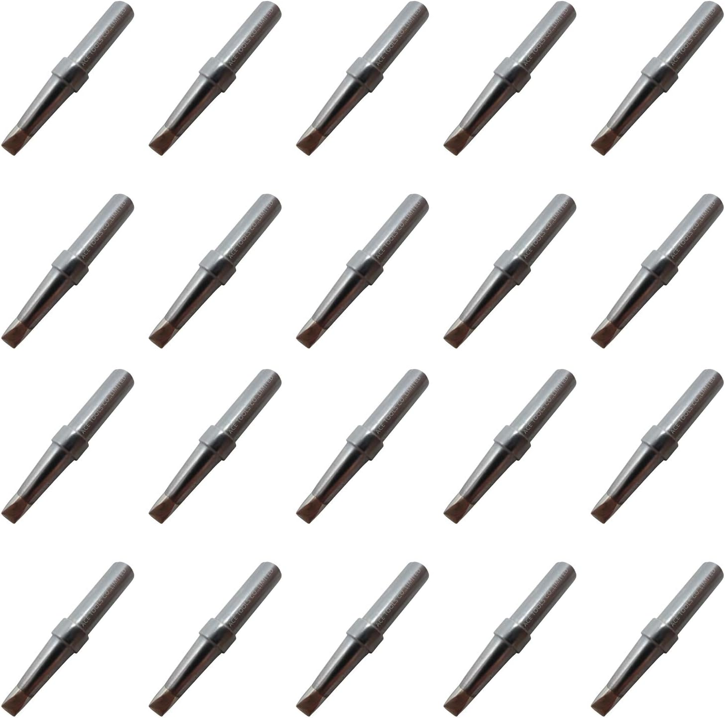 ETC Chisel Screwdriver Soldering Tip 0.126" / 3.2mm for WESD50 WES50 WESD51 WES51 PES50 LR20 PES51 LR21 WE1010NA (WE1010EU WE1010EDU) WE1010 WECP ACE Brand Solder Iron Handle Tips (20)