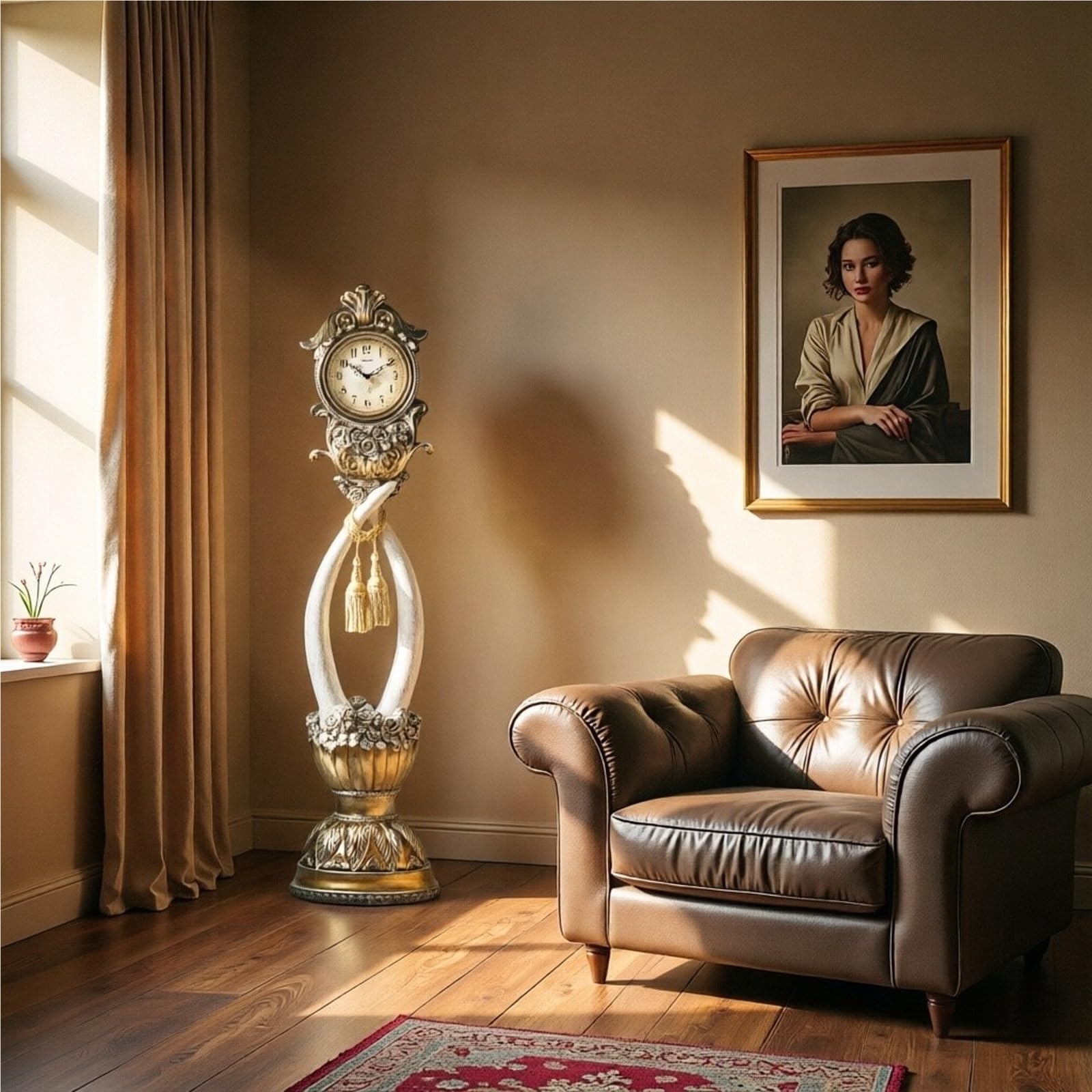 Decorativo Reloj de pie cuarzo estilo europeo silencioso para la oficina | adornado for el hogar