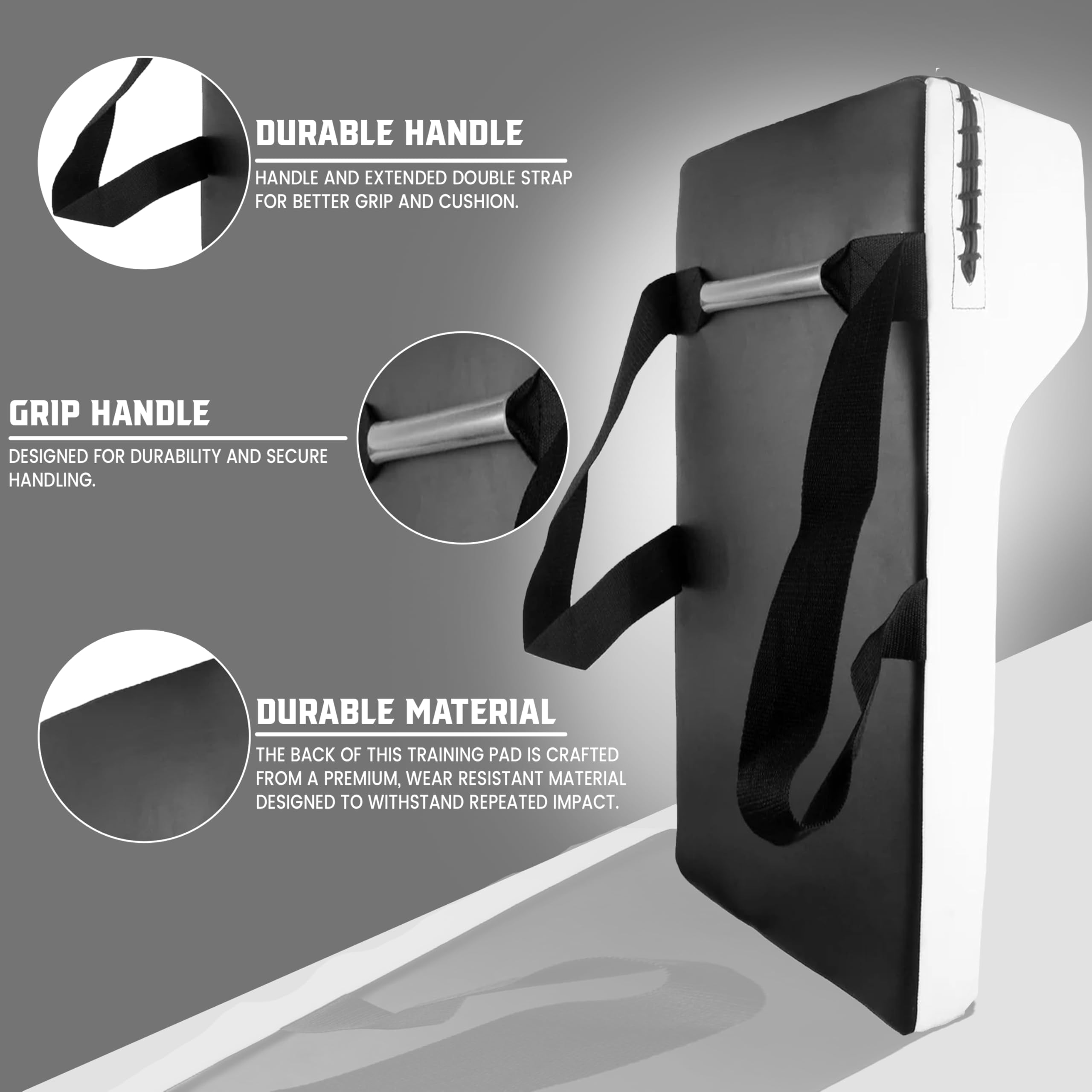 Max Strength - Escudo de rugby resistente de grado profesional para aparejos de golpeo, almohadilla de espuma de alta densidad para aparejos de aparejos de rucking (negro/blanco, individual)