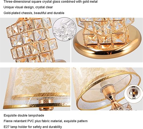 Miniatura 3 de Lámpara de mesa tradicional moderna lámpara de mesa moderna de cristal lámpara de mesa de noche de cristal elegante lámpara de mesita de noche de